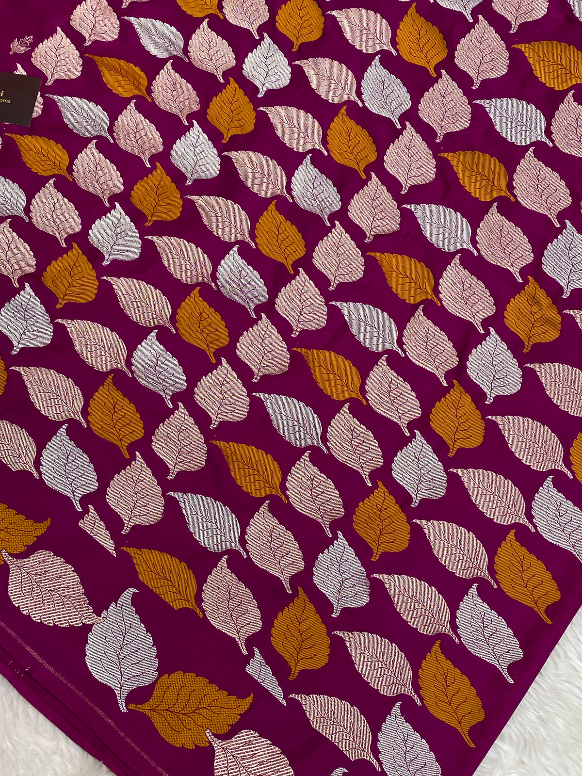 Rani pink colour mashru silk banarasi saree