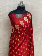 Maroon mashru silk banarasi saree