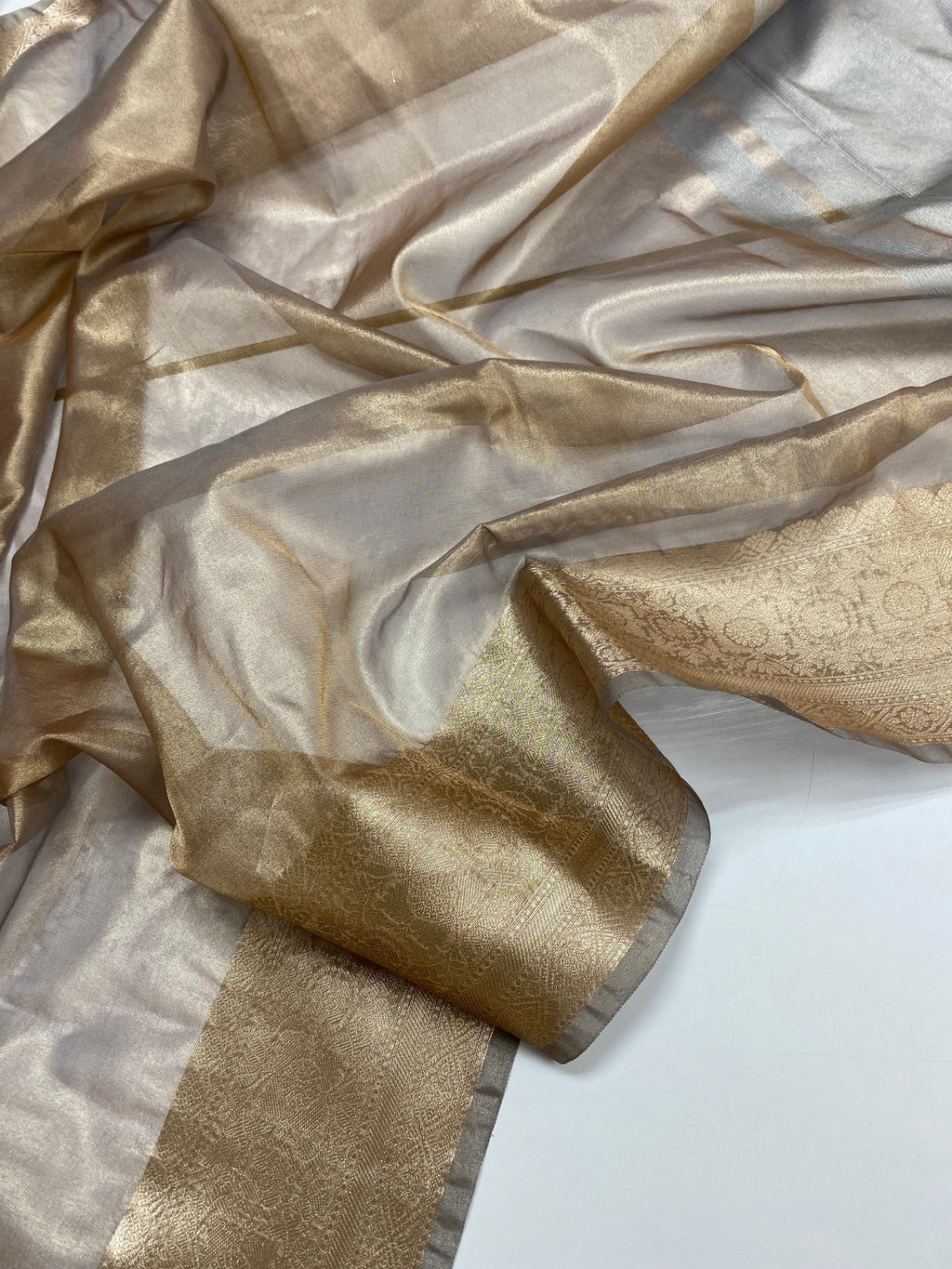 Grey Tissue Silk Banarasi Saree