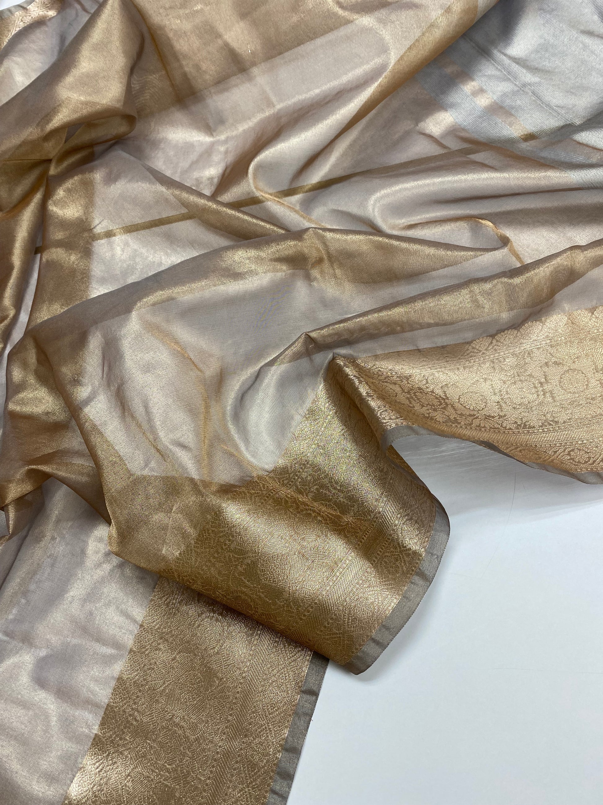 Grey Tissue Silk Banarasi Saree