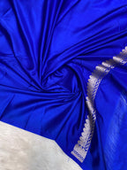 Wedding Special Royal Blue Mashru Silk Banarasi Saree with Buti Design
