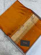 Musturd colour mashru silk banarasi saree
