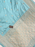 Firozi Mashru Silk Banarasi Saree