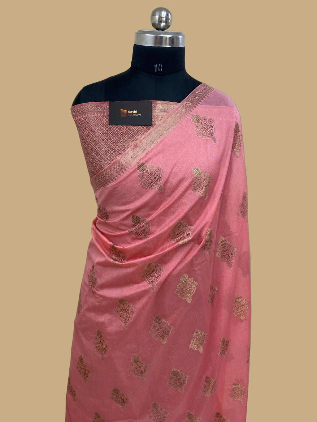 Peach Georgette silk banarasi saree