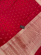 Pure viscose Red Color  Banarasi Saree
