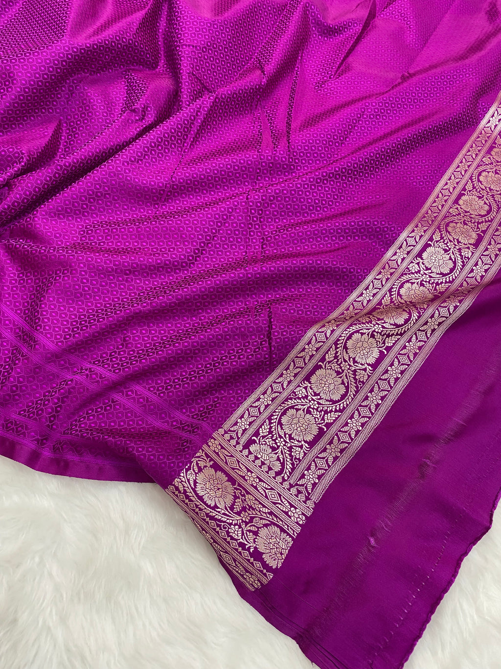 Magenta Mashru Silk Banarasi Saree