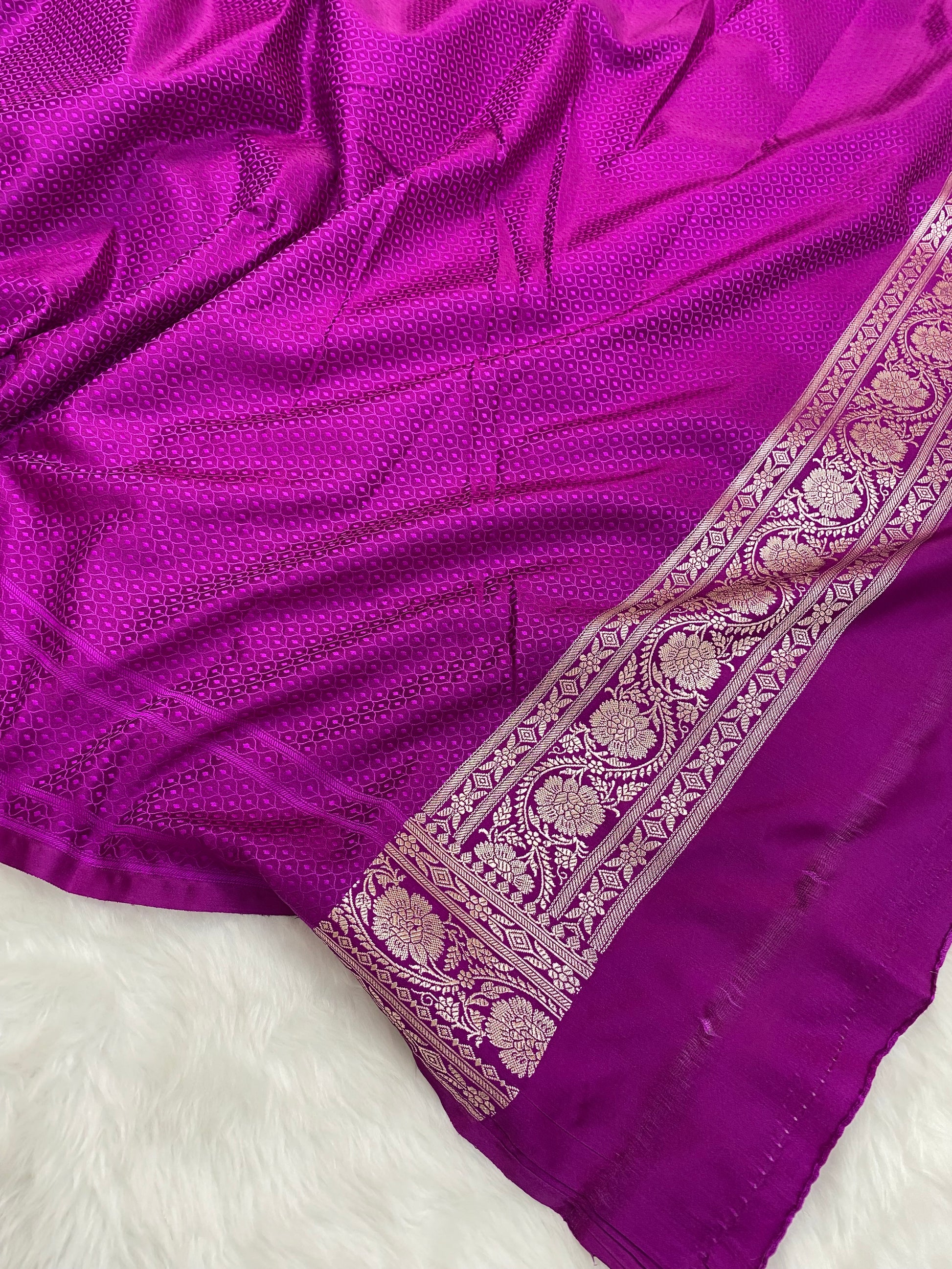 Magenta Mashru Silk Banarasi Saree