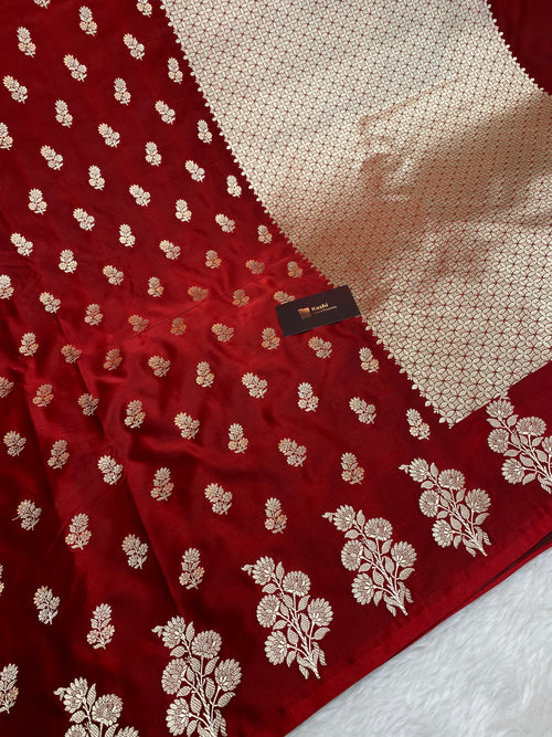 Maroon mashru silk banarasi saree