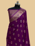 Margenta  Monga silk Tilfi Buta Banarasi Saree