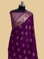 Margenta  Monga silk Tilfi Buta Banarasi Saree