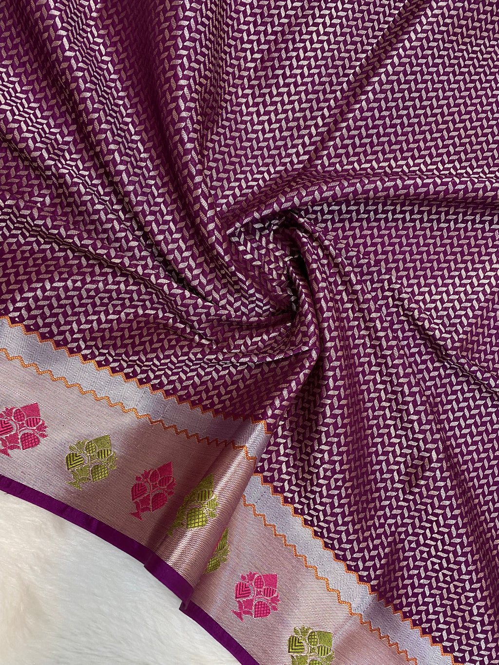 Pink Raw silk banarasi saree