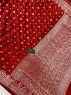 Bridal Red mashru silk banarasi saree