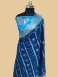 German Blue monga Silk Banarasi Saree