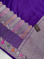 Purple Mashru Silk Banarasi Saree