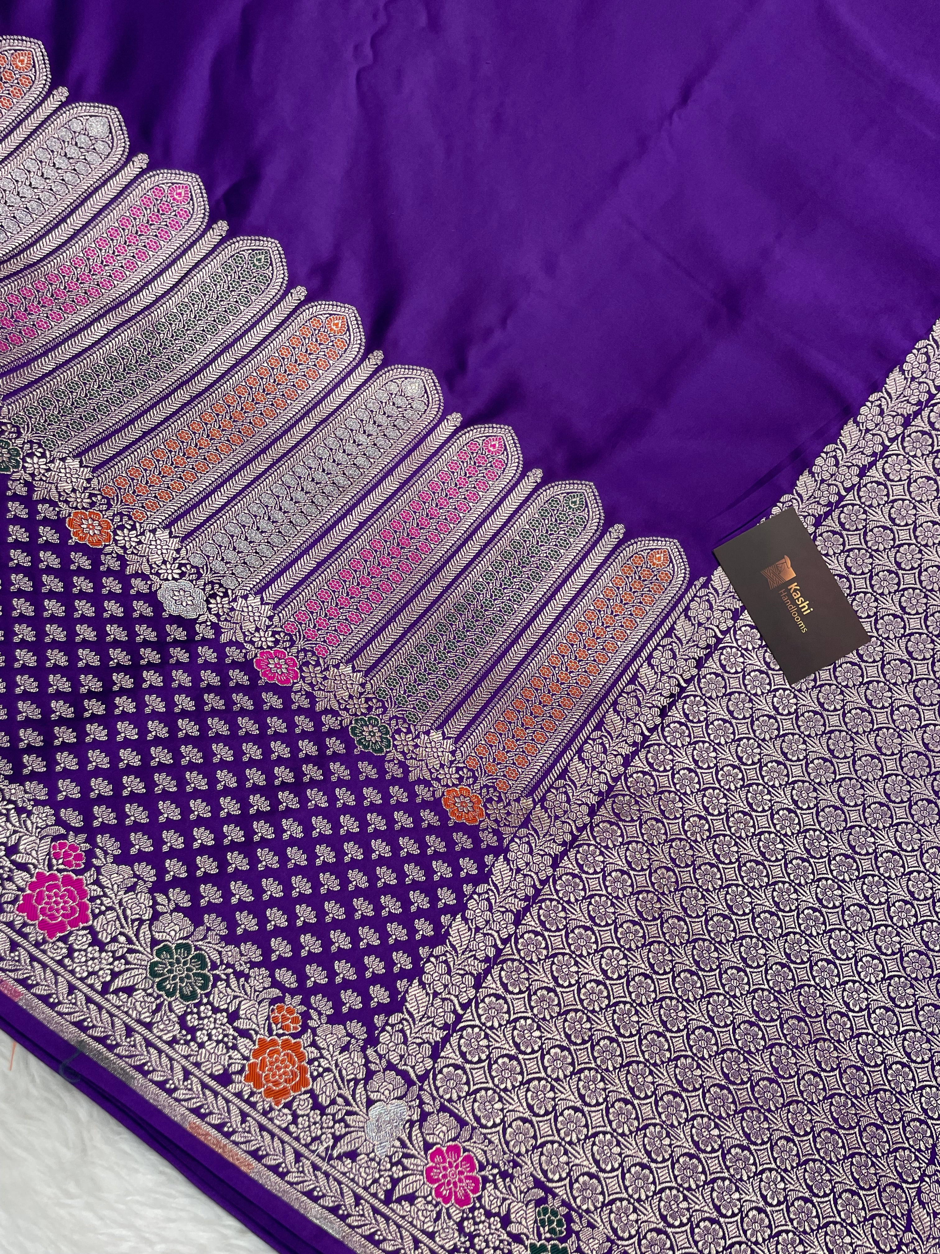 Purple Mashru Silk Banarasi Saree