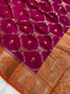 Rani monga Silk Banarasi Saree