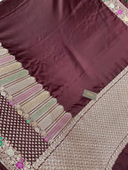 Wine Mashru Silk Banarasi Saree