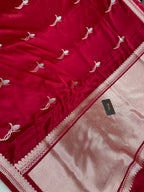 Maroon mashru silk banarasi saree