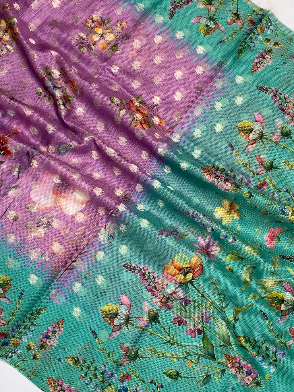 Kota Cotton Digital Print Banarasi Saree