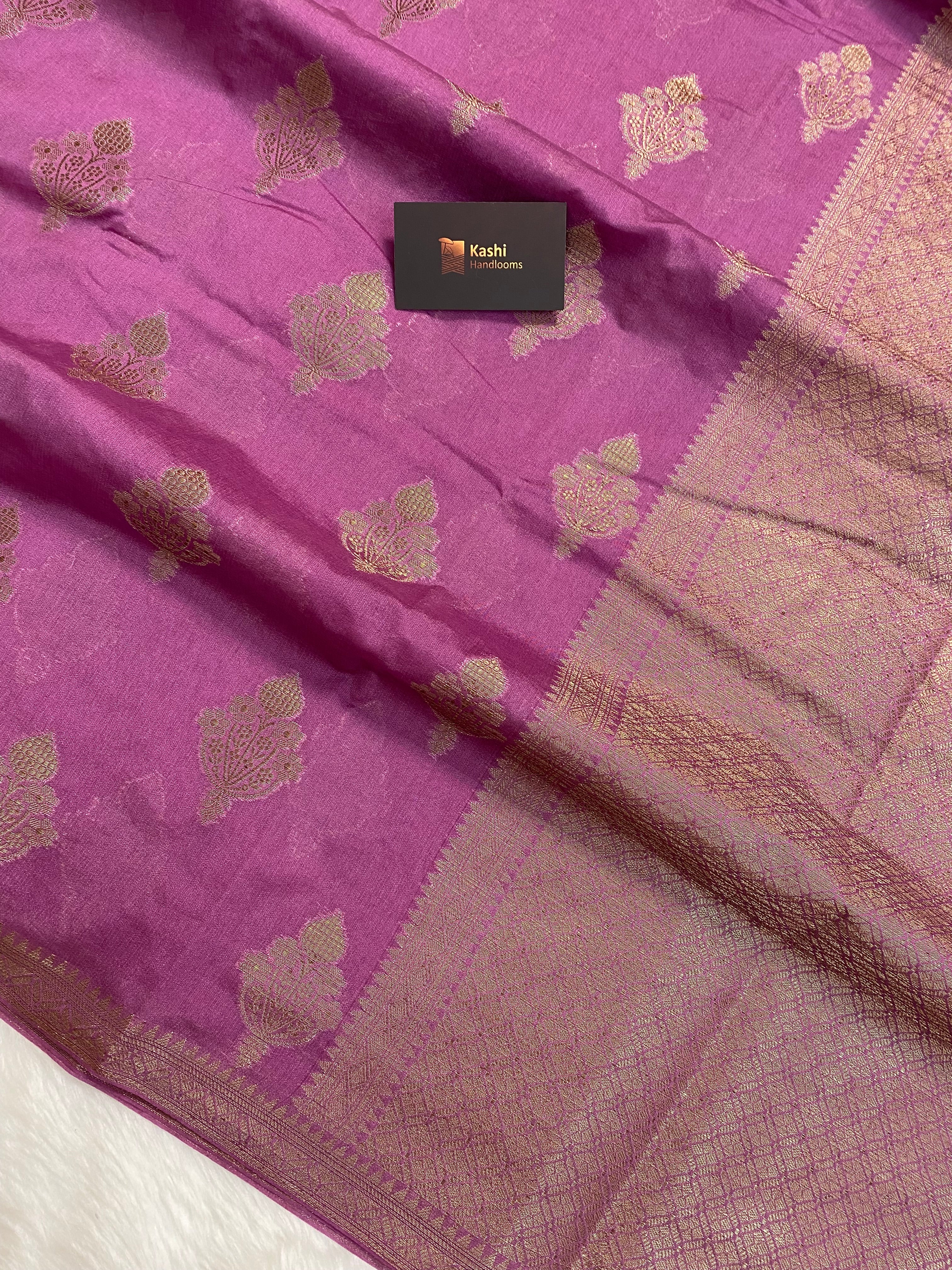 Lovender Georgette silk banarasi saree