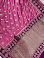Pink colour mashru silk banarasi saree