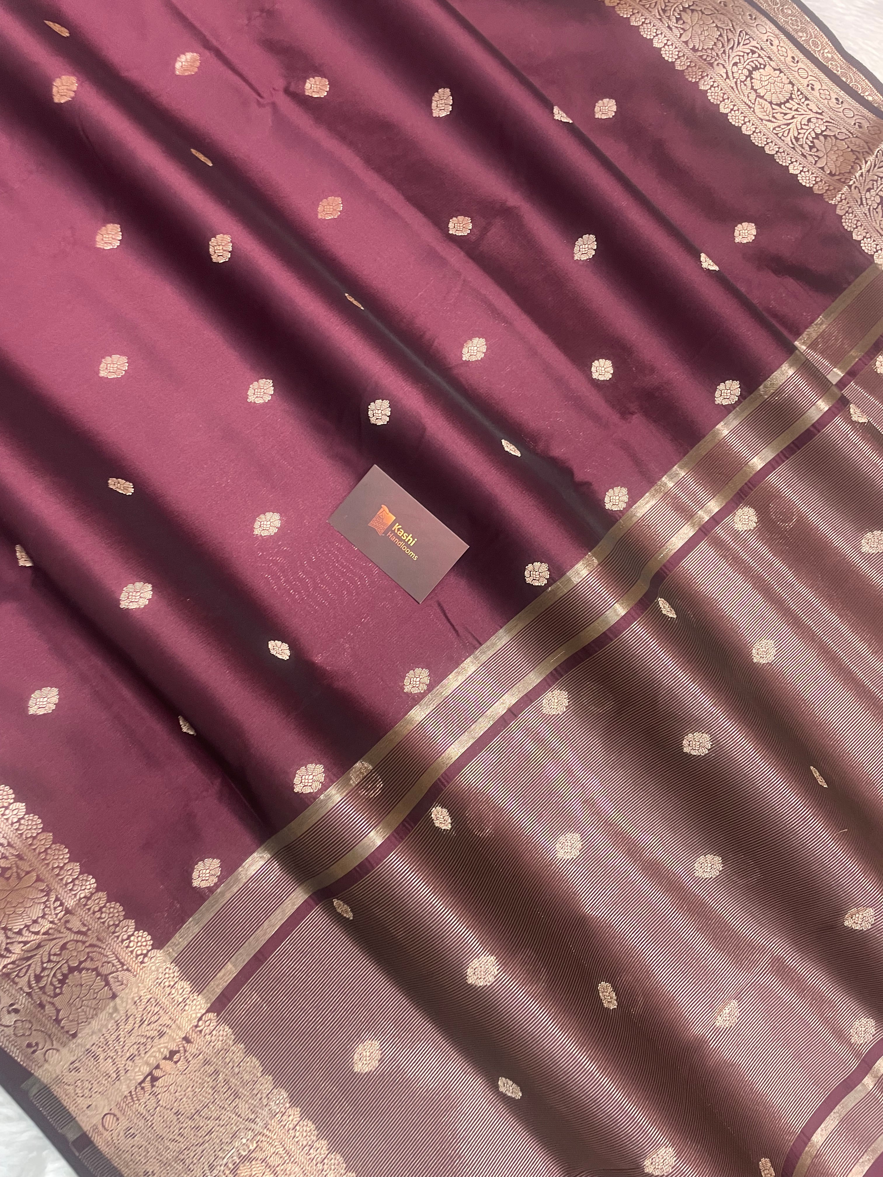 Wine chiniya silk banarasi saree