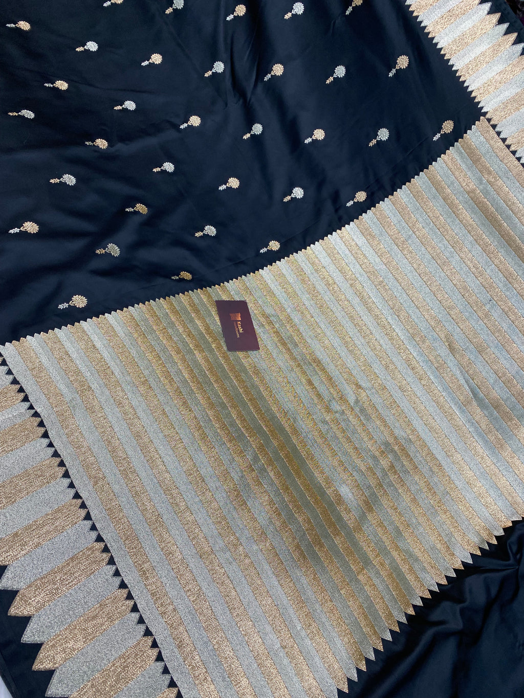 Black mashru silk banarasi saree