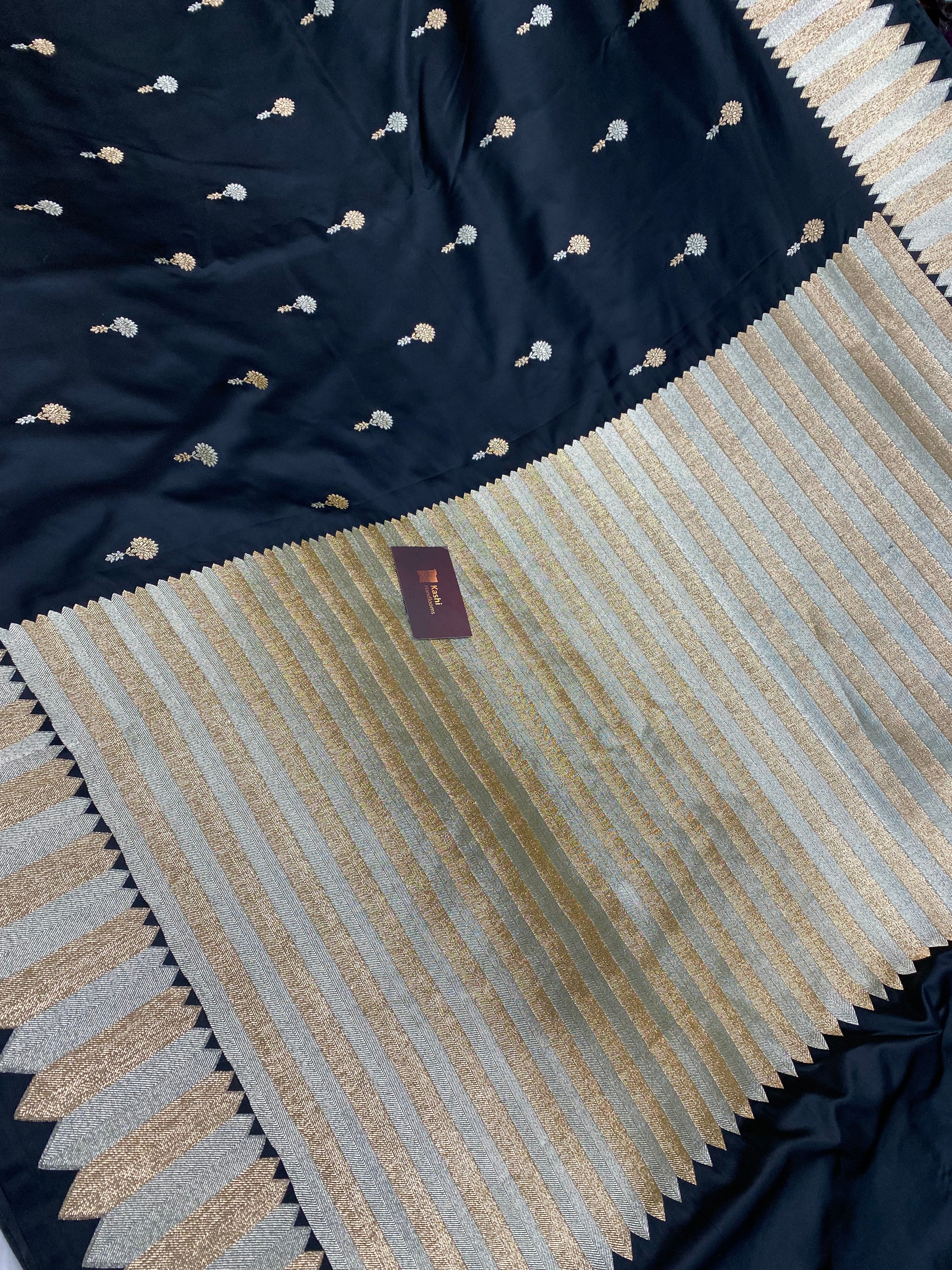 Black mashru silk banarasi saree
