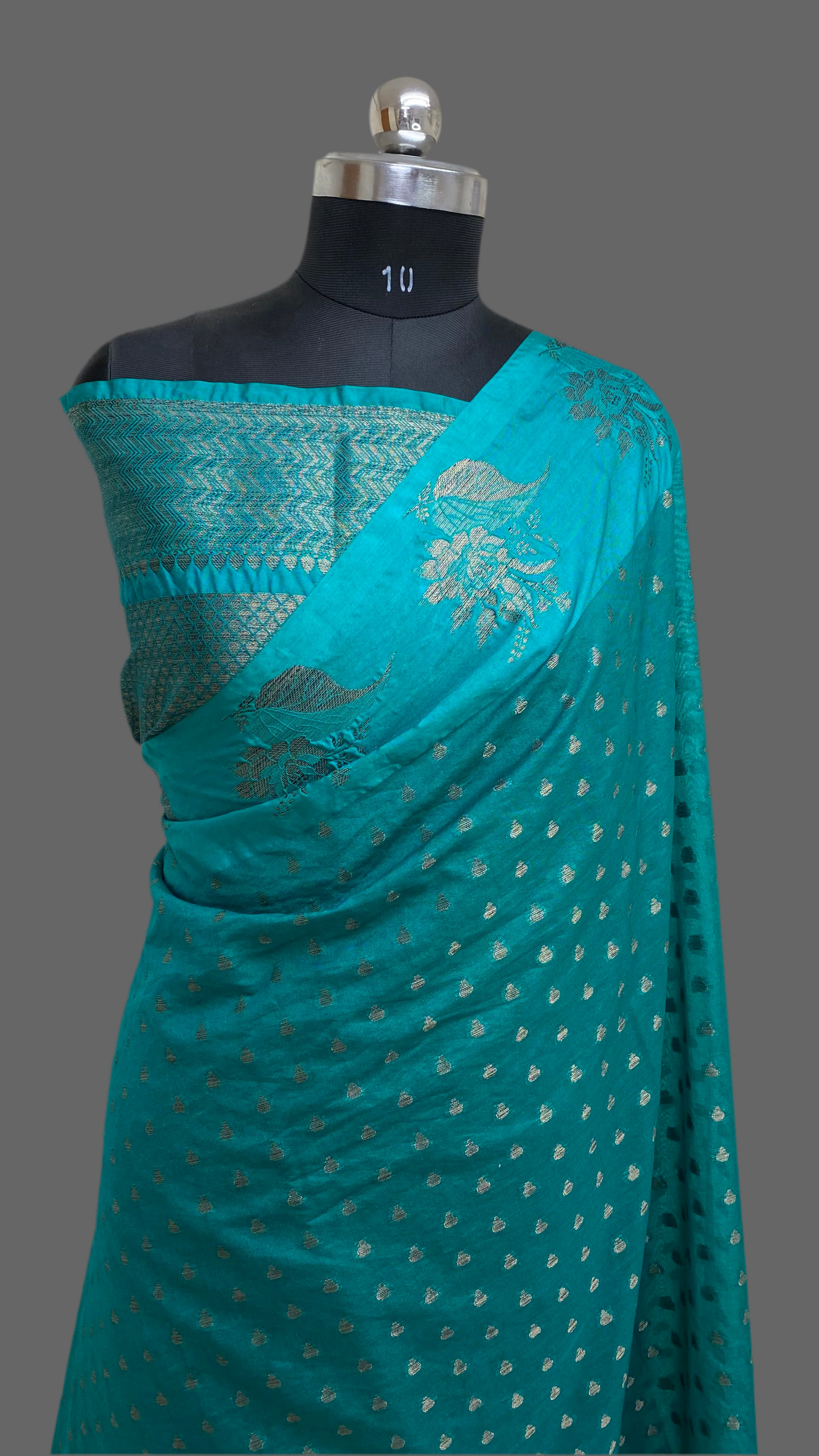 Teal Greem Georgette Banarasi Saree