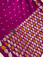 Rani pink colour mashru silk banarasi saree