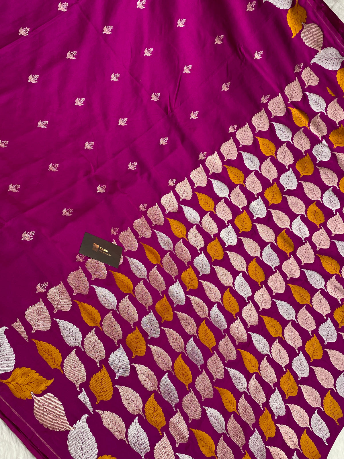 Rani pink colour mashru silk banarasi saree