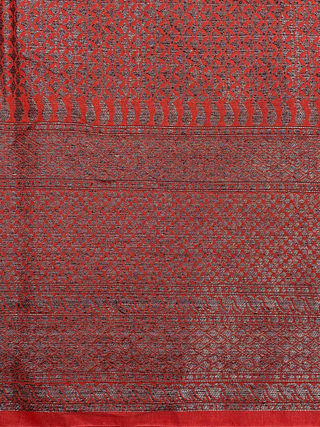 Red Georgette Jangla Pattern Banarasi Saree