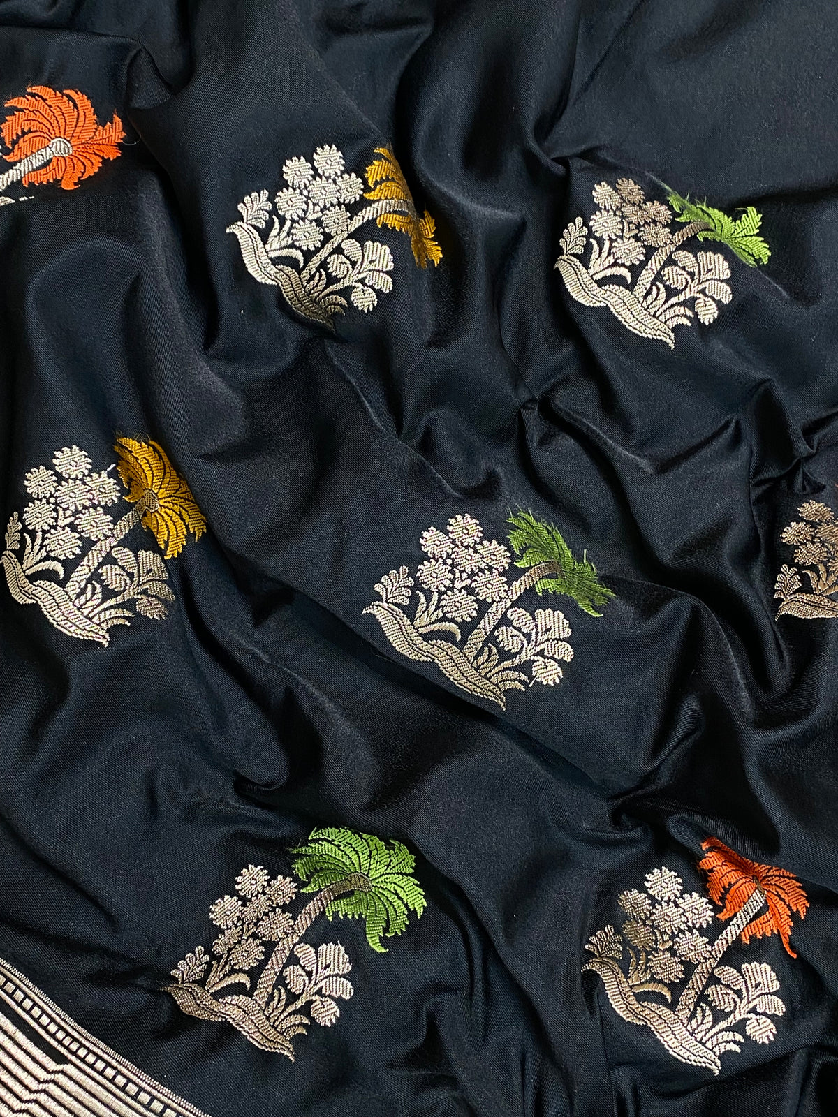Black colour mashru silk banarasi saree