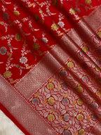 Red Semi Georgette Banarasi Saree