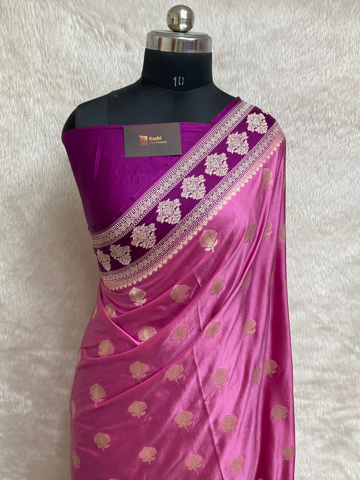 Pink colour mashru silk banarasi saree