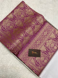 Onion pink kinkhab Mashru Silk Banarasi Saree