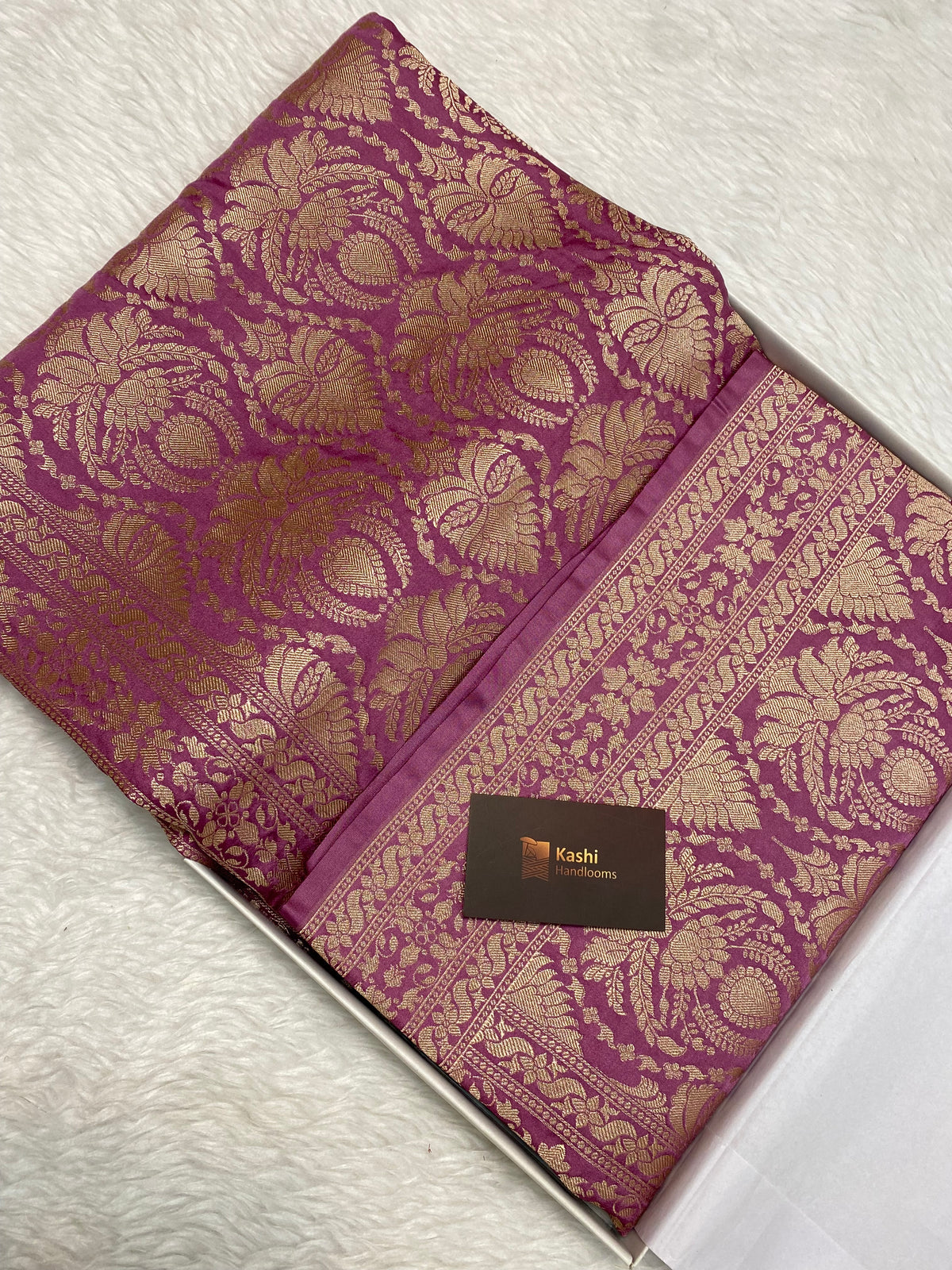 Onion pink kinkhab Mashru Silk Banarasi Saree
