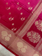 Viscose Rani half half colour Banarasi saree