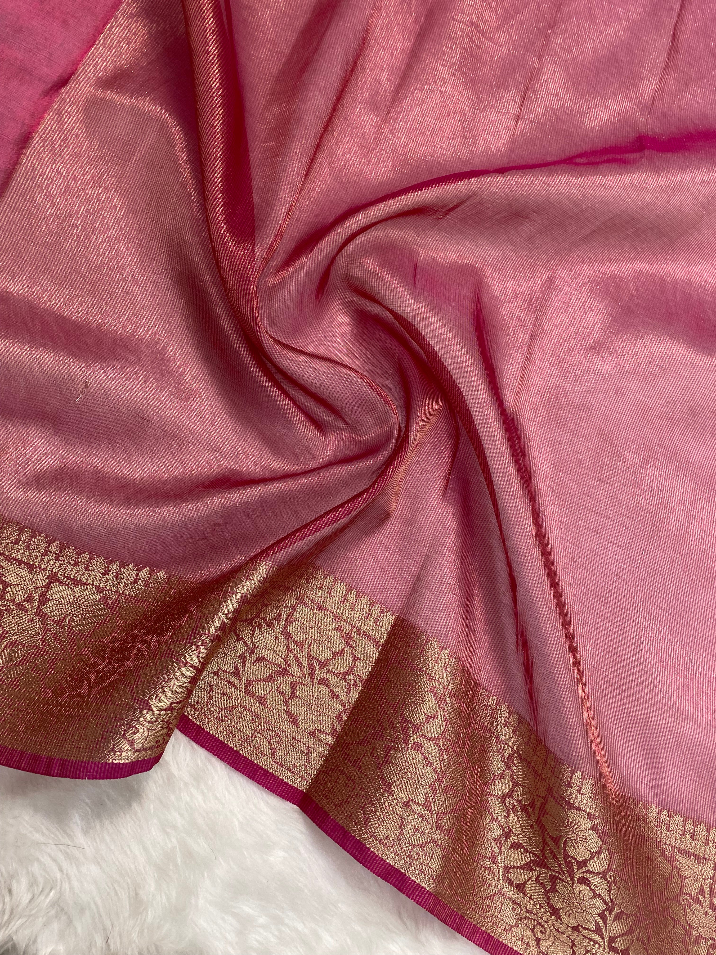 Rani tissue silk banarasi saree