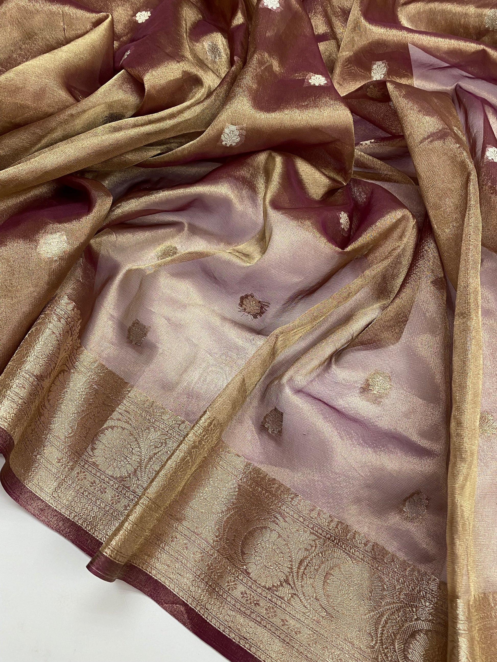 Wine Tissue Silk Banarasi Saree