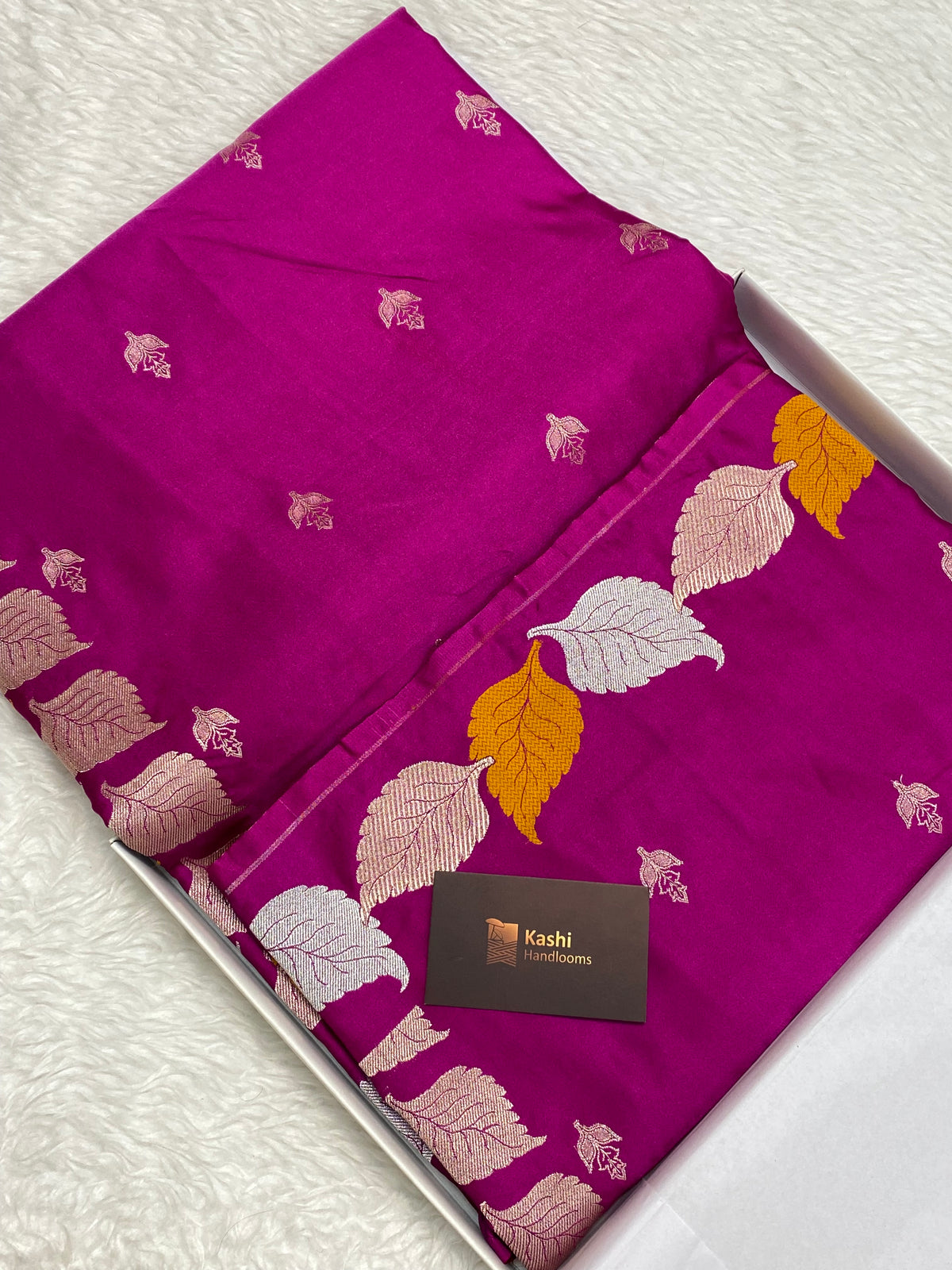 Rani pink colour mashru silk banarasi saree