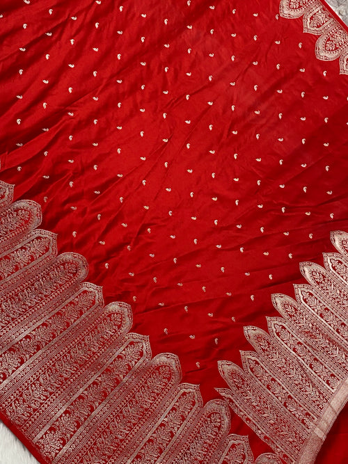 Red Color Mashru Silk Banarasi Saree