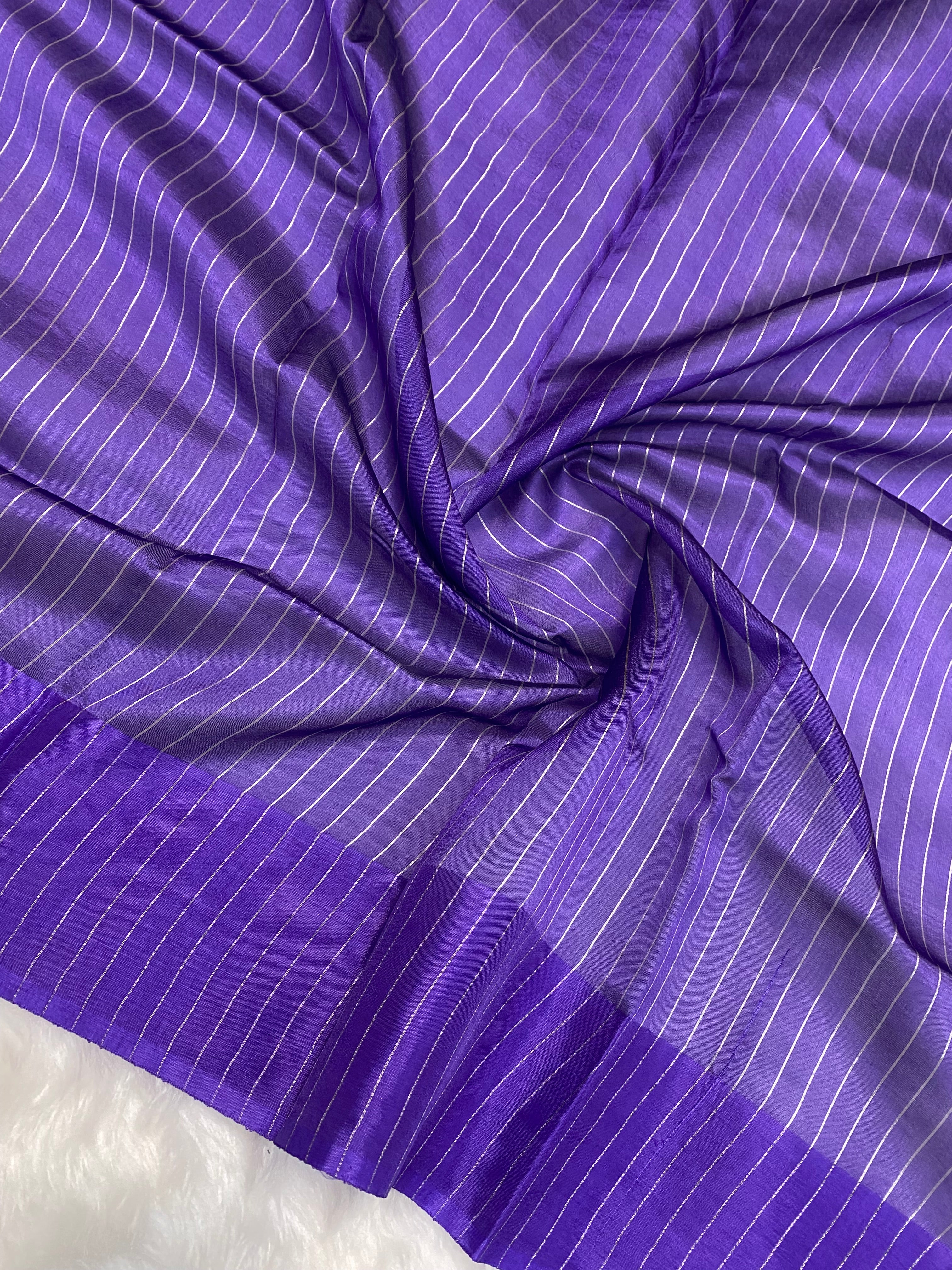 Purple 100% pure Viscose silk banarasi saree