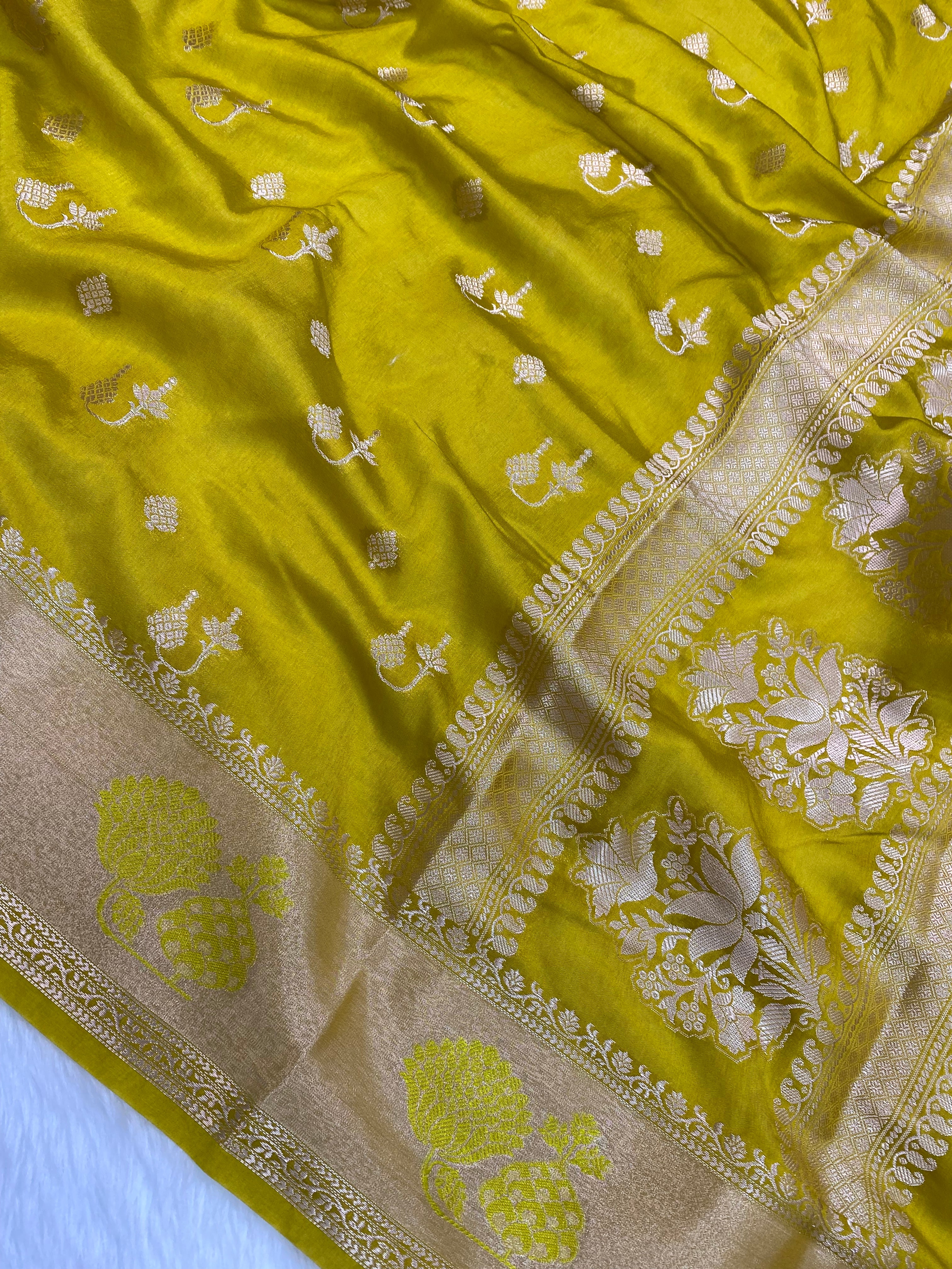 Dhani Raw Mango Banarasi Saree