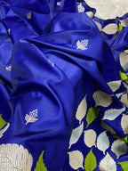 Blue color mashru silk banarasi saree