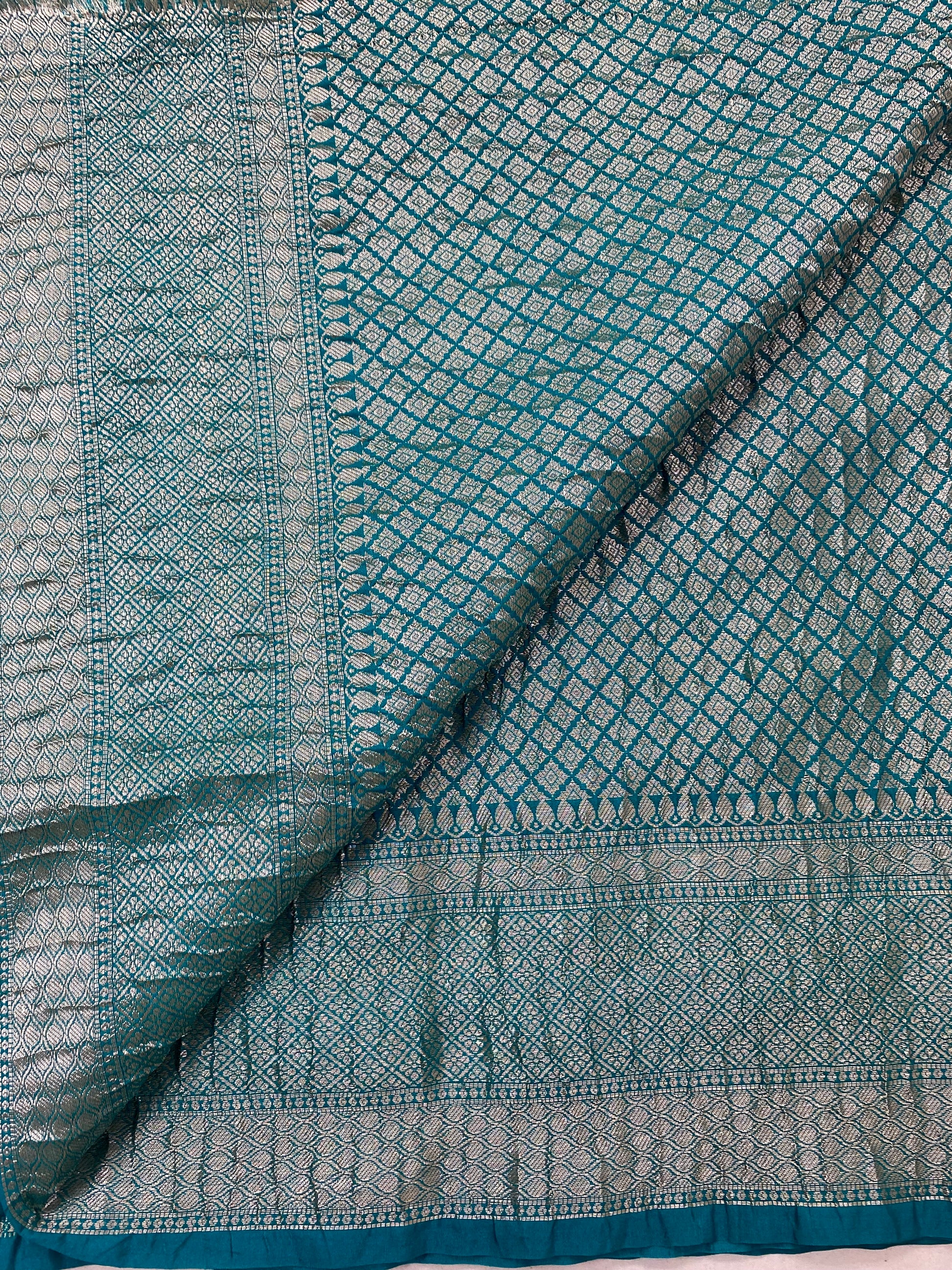 Royal Blue Semi Georgette Banarasi Saree