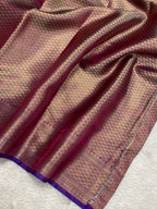 Purple Dhoop Chaw Premium Tissue Silk Banarasi Saree