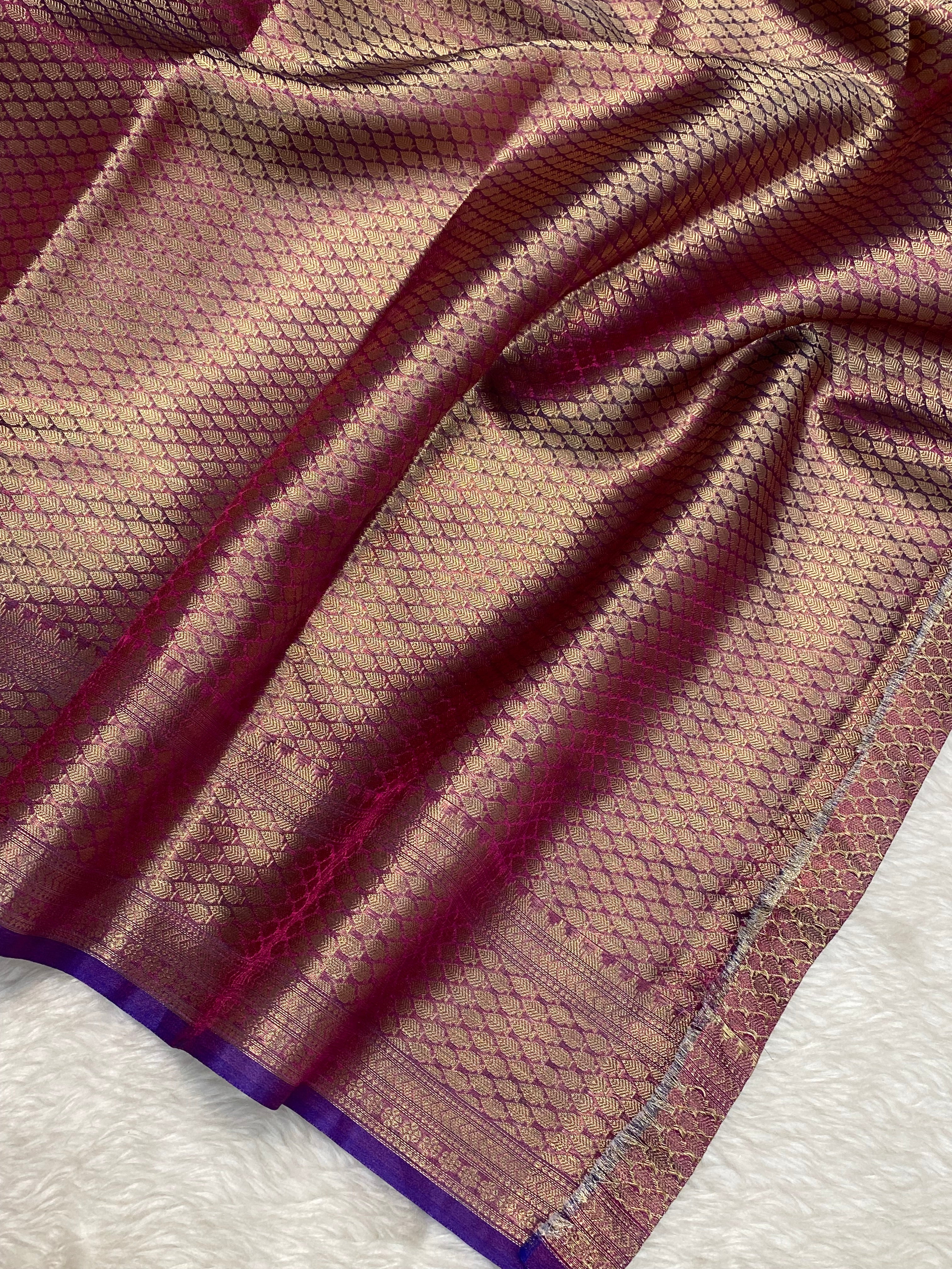 Purple Dhoop Chaw Premium Tissue Silk Banarasi Saree