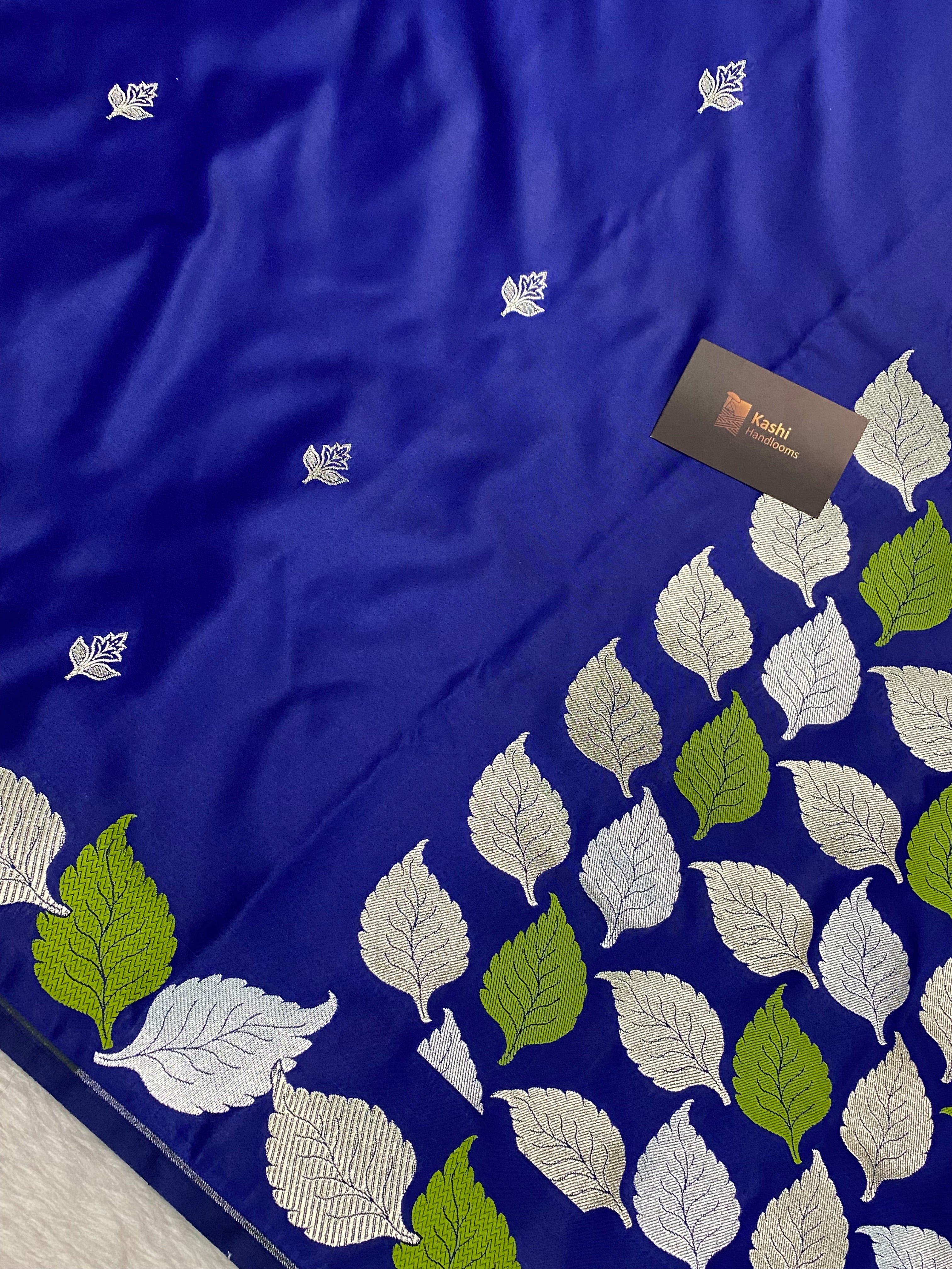 Blue color mashru silk banarasi saree