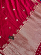 Rani pink mashru silk banarasi saree